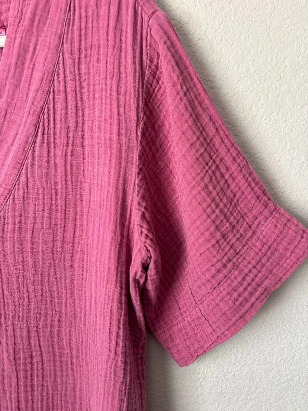 Faherty Dune Organic Cotton Boho Gauze Popover V-Neck Blouse Top - Picture 9 of 14